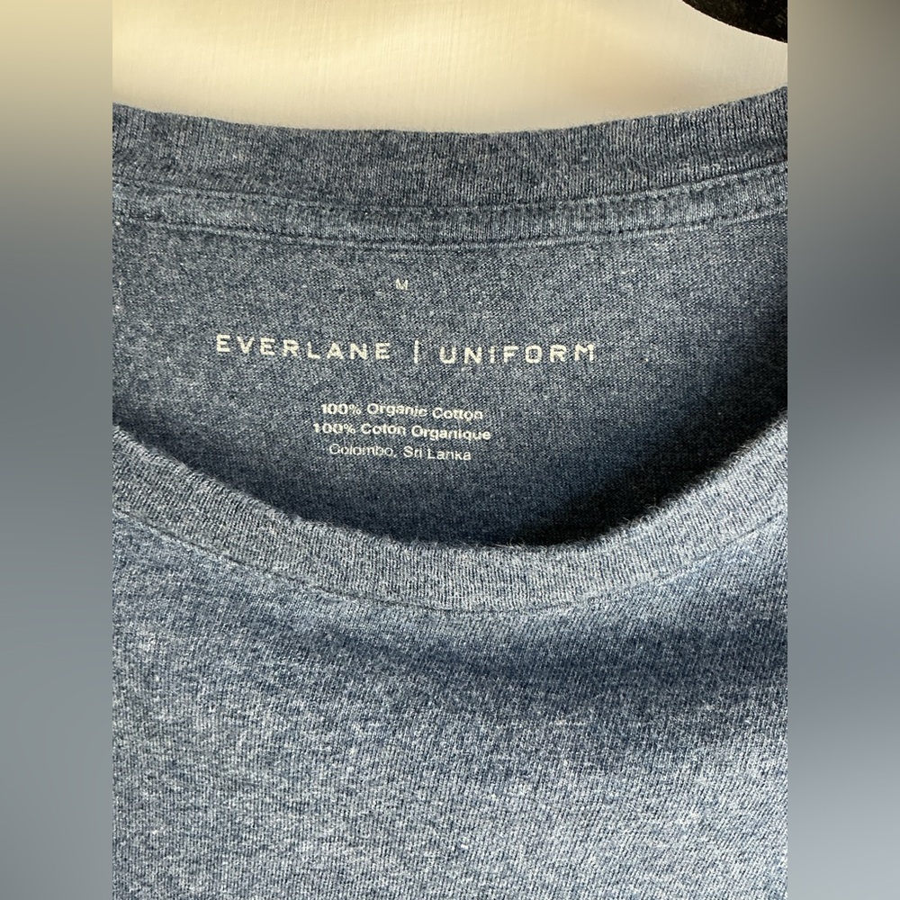 Everlane Uniform Men’s Organic Cotton Long Sleeve Tee Pocket Blue (Size M) - Picture 3 of 7